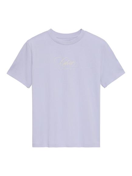 Calvin Klein Script Logo Classic T-Shirt, Purple - view 2, Purple