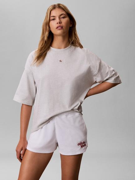 Calvin Klein Oversized Cotton Badge T-Shirt, Grey, Grey