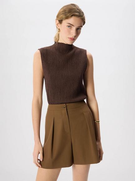Whistles Textured Sleeveless Blouse - view 2, Brown