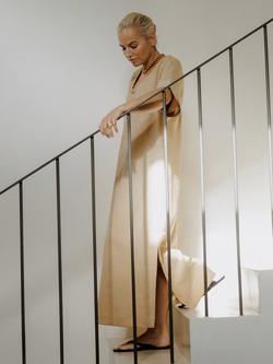 Albaray Anna Unwin Maxi Kaftan, Ochre - view 2, Ochre