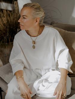Albaray Anna Unwin Cotton Poplin Relaxed Fit Top, White - view 2, White