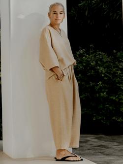 Albaray Anna Unwin Barrel Leg Trousers, Ochre - view 2, Ochre