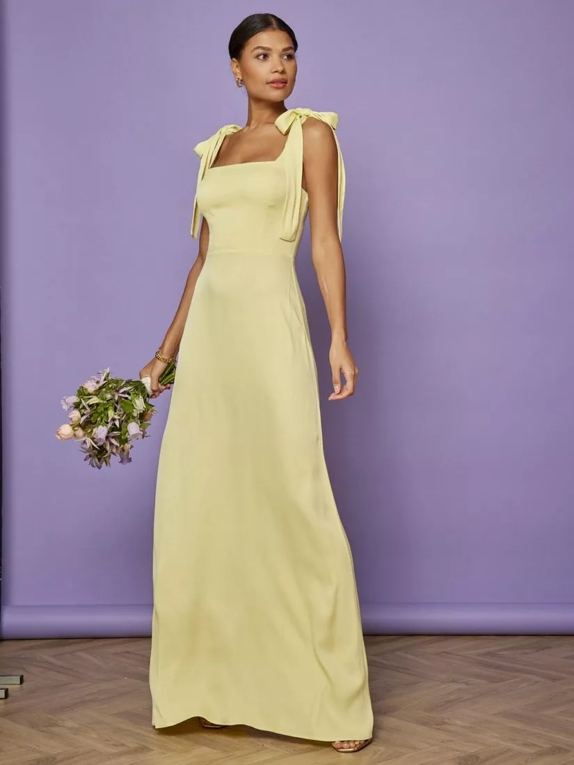 maids to measure bridesmaid dresses Allegra Satin Tie Shoulder Bridesmaid Dress