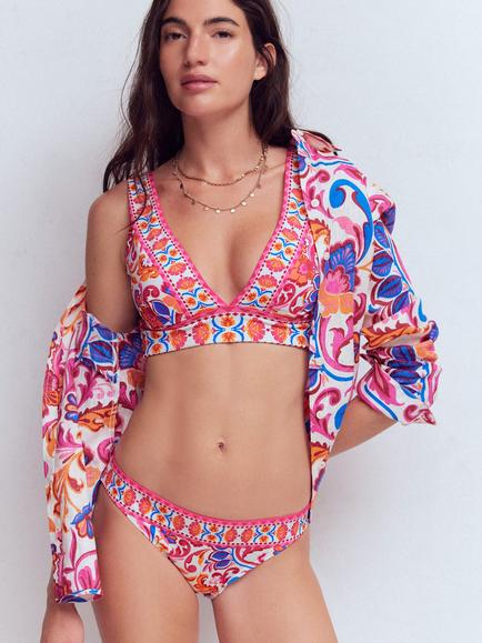 Boden Porto Bikini Bottoms, Pink/Multi, Pink/Multi