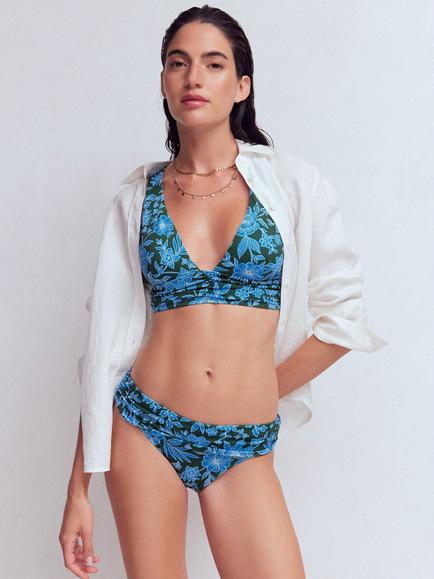 Boden Levanzo Classic Fold Bikini Bottoms, Green/Multi, Green/Multi