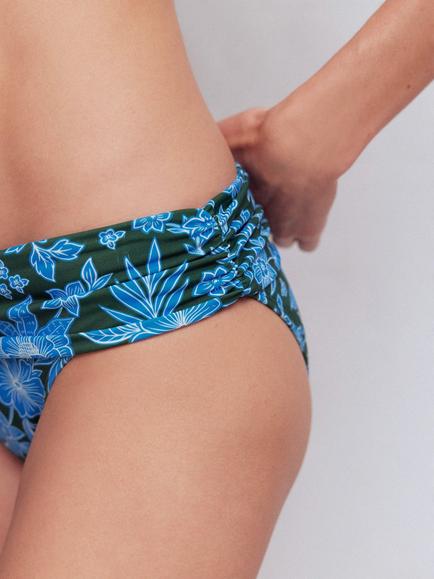 Boden Levanzo Classic Fold Bikini Bottoms, Green/Multi - view 2, Green/Multi