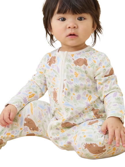 MORI Baby Gruffalo Woods Clever Zip Sleepsuit, Multi - view 2, Multi