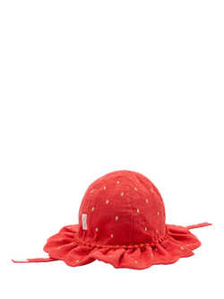 MORI Baby Cotton Strawberry Floppy Hat, Red, Red