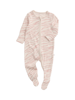MORI Baby Zebra Sands Sleepsuit, Rose, Rose