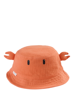 MORI Baby Cotton Crab Bucket Hat, Coral, Coral