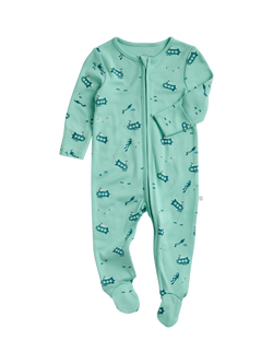 MORI Baby Submarine Sleep Clever Zip Sleepsuit, Green, Green