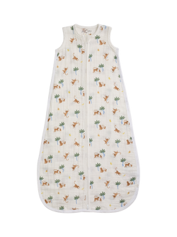 MORI Baby Muslin Front Opening Sleeping Bag, 0.5 Tog, Cream/Multi, Cream/Multi