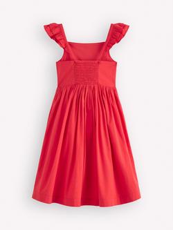 Mini Boden Kids' Annalisa Flutter Sleeve Sun Dress, Spicy Red - view 2, Spicy Red