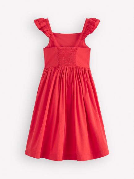 Mini Boden Kids' Annalisa Flutter Sleeve Sun Dress, Spicy Red - view 2, Spicy Red