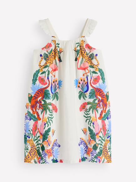 Mini Boden Kids' Ruffle Strap Sundress, Ivory, Ivory