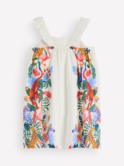 Mini Boden Kids' Ruffle Strap Sundress, Ivory - view 2, Ivory