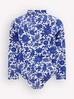 Mini Boden Kids' Long Sleeve Printed Swimsuit, Blue - view 2, Blue