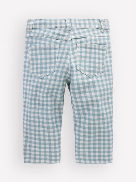 Mini Boden Kids' Cropped Capri Trousers, Blue/White - view 2, Blue/White