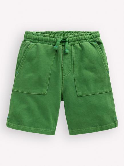 Mini Boden Kids' Cotton Garment Dye Sweat Shorts, Paradise Green, Paradise Green