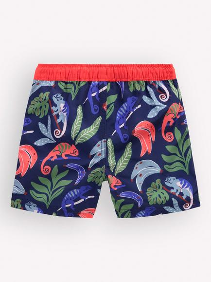 Mini Boden Kids' Swim Shorts, Multi Chamelion, Multi Chamelion - view 2, Multi Chamelion