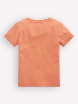 Mini Boden Kids' Short Sleeve Shark Print T-Shirt, Orange - view 2, Orange