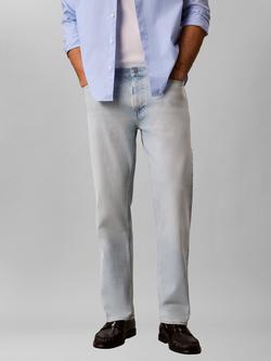 Calvin Klein Tapered Mid Rise Jeans, Light Blue, Light Blue
