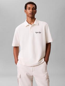 Calvin Klein Cotton Pique Polo Shirt, White, White
