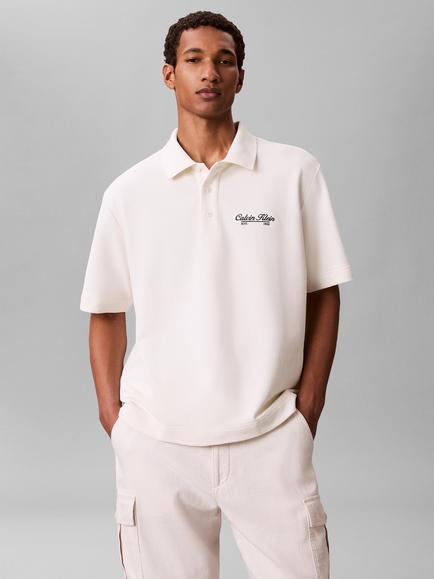 Calvin Klein Cotton Pique Polo Shirt, White, White