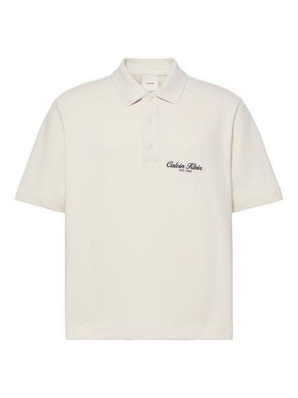 Calvin Klein Cotton Pique Polo Shirt, White - view 2, White