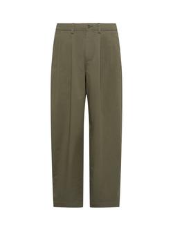 Calvin Klein Pleated Cotton Blend Chinos, Olive - view 2, Olive