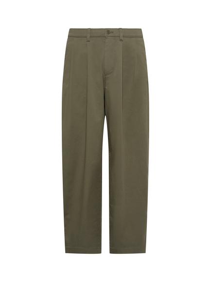 Calvin Klein Pleated Cotton Blend Chinos, Olive - view 2, Olive