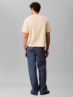 Calvin Klein Monologo Crew Neck Cotton T-Shirt, Light Yellow - view 2, Light Yellow