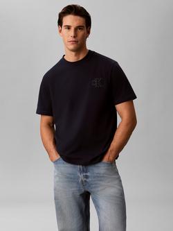 Calvin Klein Monogram Cotton T-Shirt, Dark Blue, Dark Blue