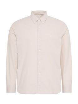 Calvin Klein Button Down Cotton Blend Shirt, White - view 2, White