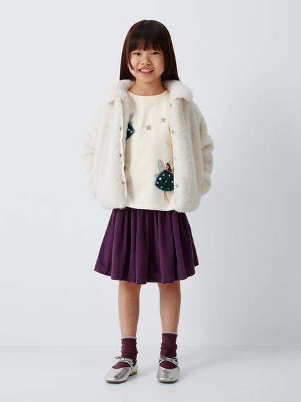 John Lewis Kids' Embellished Fairy Long Sleeve Top, Cream - view 2, Cream