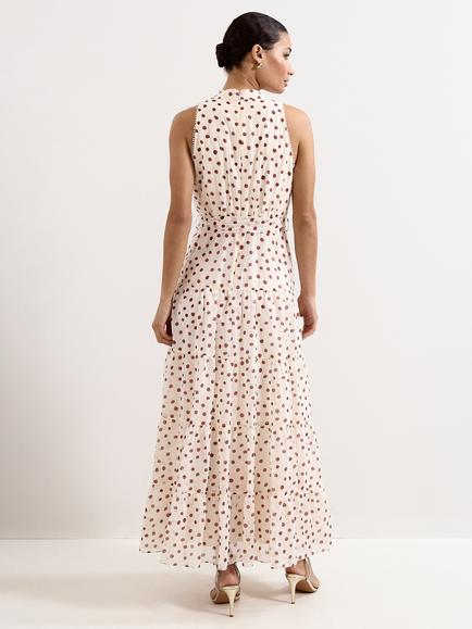 Phase Eight Nita Spot Maxi Dress, Cream - view 2, Cream