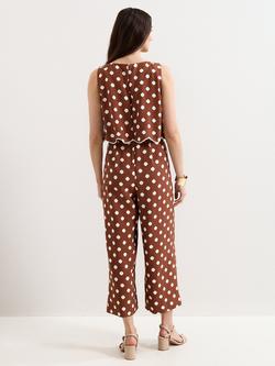 Phase Eight Alia Spot Jumpsuit, Tan - view 2, Tan