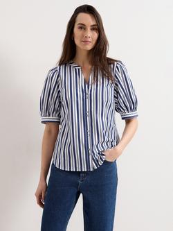 Phase Eight Ariana Striped Blouse, Navy/Ivory, Navy/Ivory