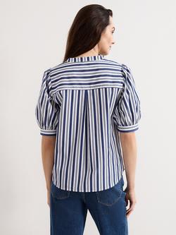 Phase Eight Ariana Striped Blouse, Navy/Ivory - view 2, Navy/Ivory