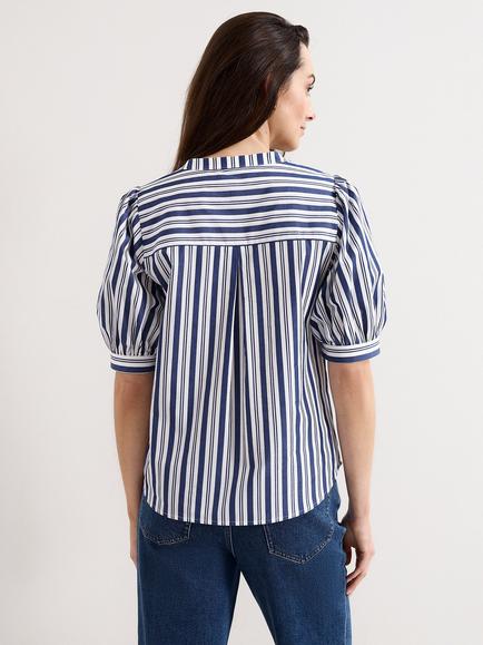 Phase Eight Ariana Striped Blouse, Navy/Ivory - view 2, Navy/Ivory