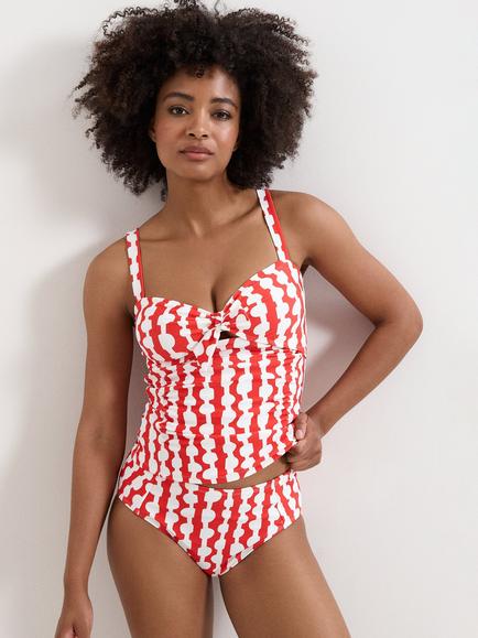 Phase Eight Lara Abstract Print Swim Bottoms, Red