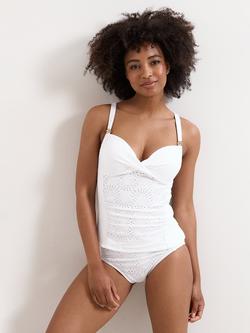 Phase Eight Broderie Shell Tankini Top, White, White