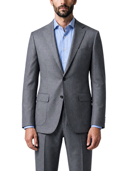Richard James London Single Breasted Wool Blend Blazer, Lt Grey - Tr3505 - view 2, Lt Grey - Tr3505