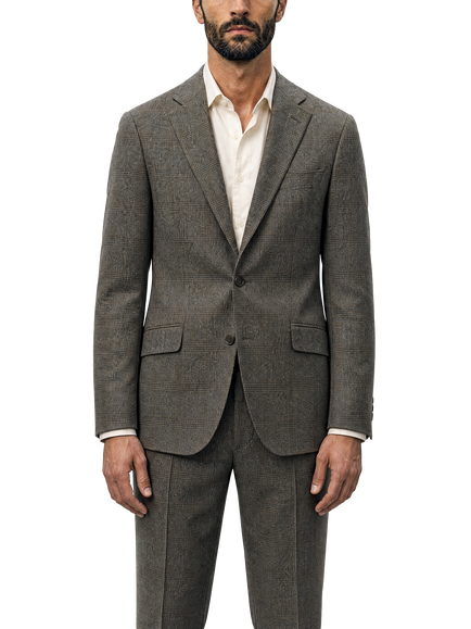 Richard James London Classic Single Breasted Check Wool Blazer, Brown, Brown