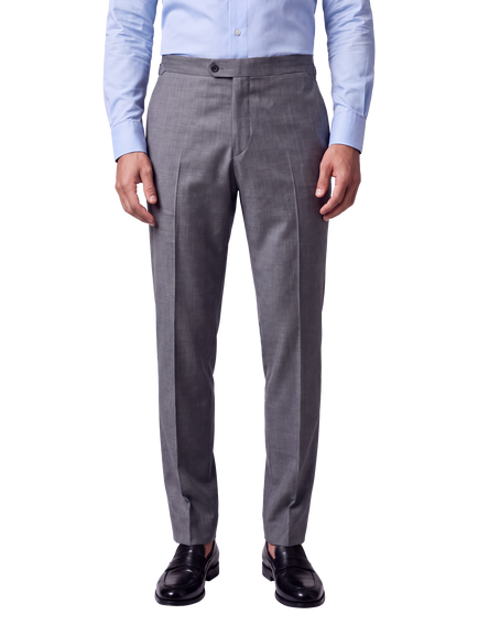 Richard James London Plain Wool Flannel Trousers, Light Grey, Light Grey