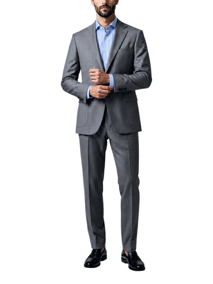 Richard James London Plain Wool Flannel Trousers, Light Grey - view 2, Light Grey