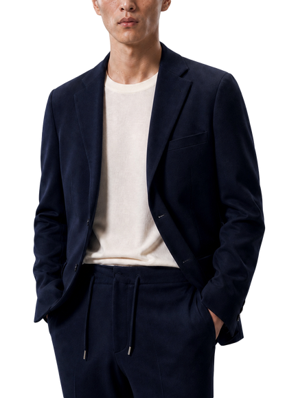 Richard James London Single Breasted Jersey Wool Blend Blazer, Navy, Navy