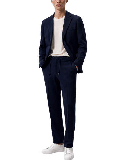 Richard James London Single Breasted Jersey Wool Blend Blazer, Navy - view 2, Navy