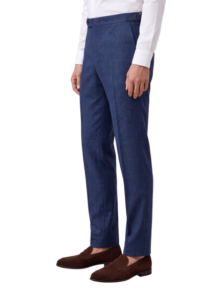 Richard James London Classic Wool Trousers, Navy Check Sf1926 - view 2, Navy Check Sf1926