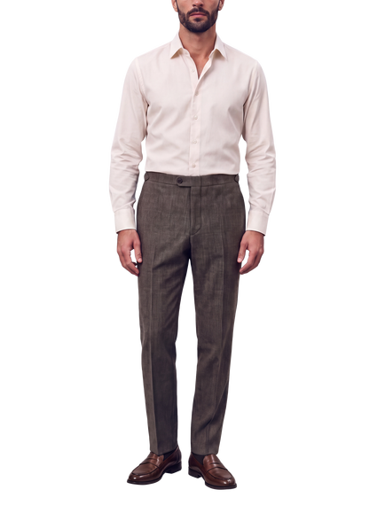 Richard James London Check Wool Trousers, Brown, Brown